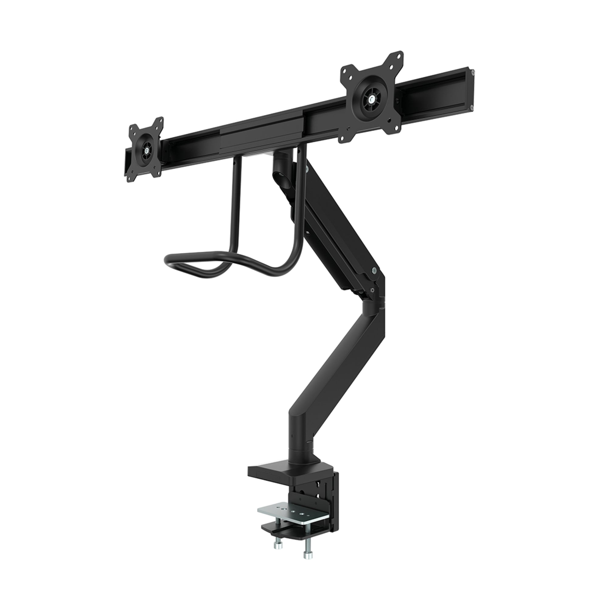 Fellowes Eppa Crossbar – Monitorarm, Dual, Tischklemme/Tischdurchführung, bis 32", max. 2 × 8 kg, schwarz