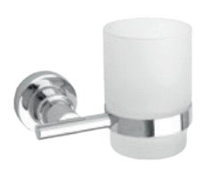 TESA Zahnputzbecher – 12×10×9,5 cm, Metall, Klebestreifen, Edelstahl/Weiss