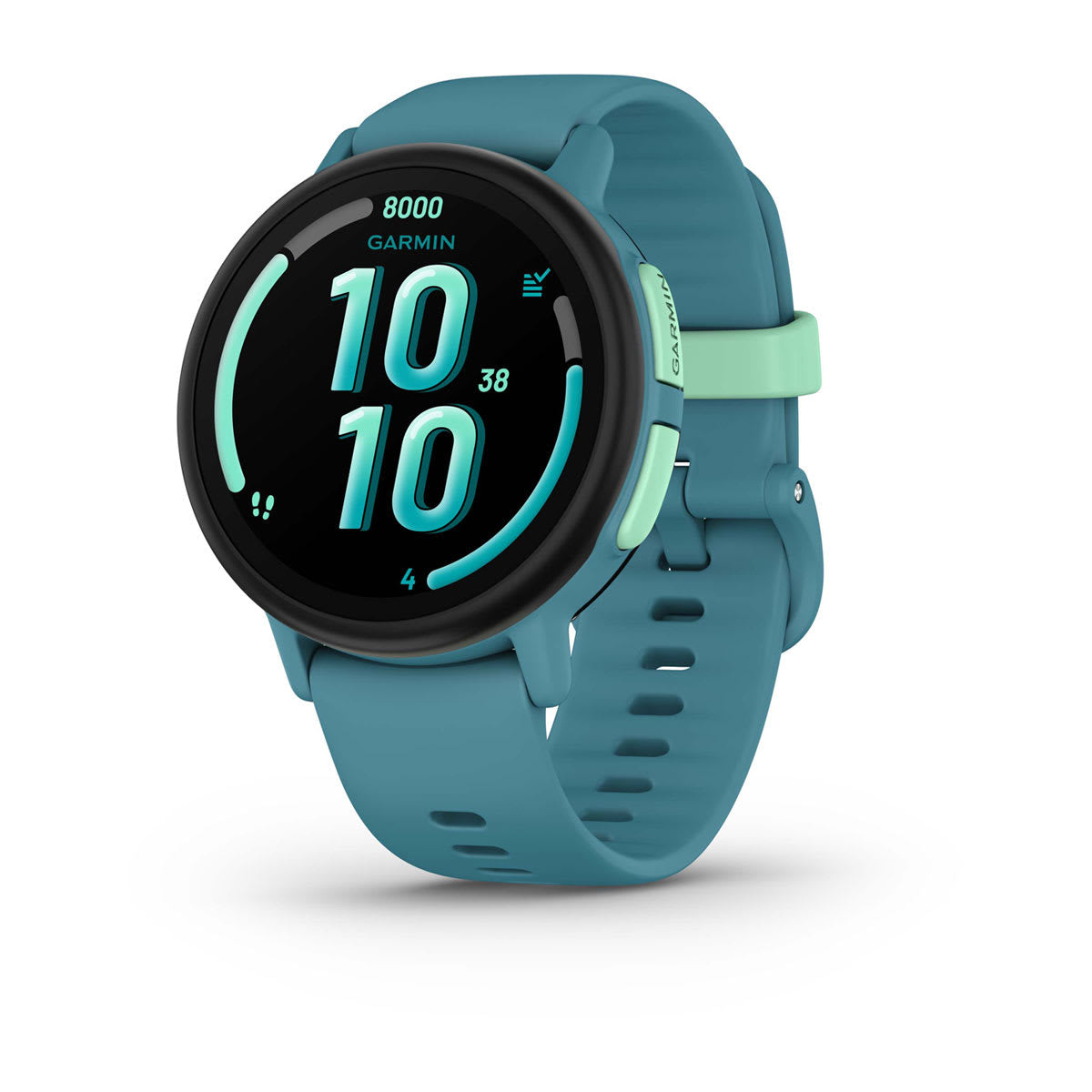 Garmin Bounce 2 43 mm GPS + Cellular – Polymer Türkis, Sportarmband, 50 m, für Android, iOS