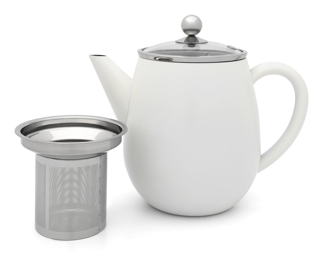 Bredemeijer Teekanne Duet Eva – 1,1 l, 23,0 × 14,5 × 19,5 cm, Edelstahl, mit Teefilter (Edelstahl)