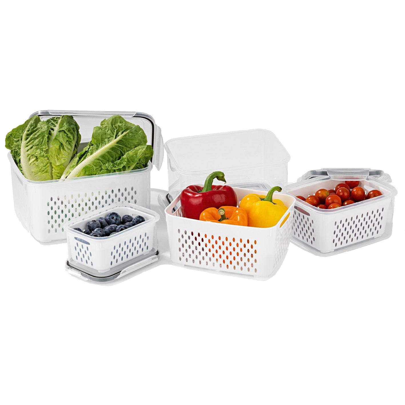 Gourmetmaxx Vorratsdose 4 l, 21 × 25 × 14,5 cm, Polypropylen (PP)/Silikon, 12-teilig (4 Dosen)