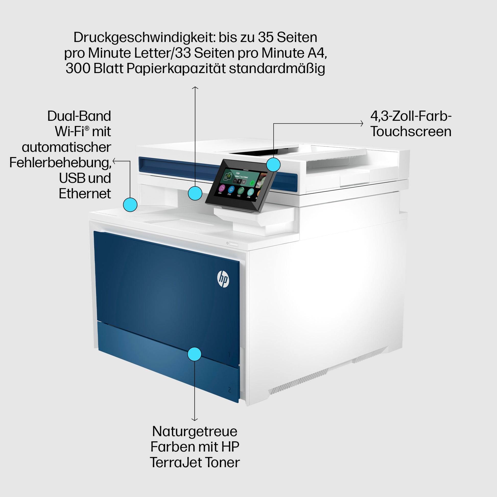 HP Color LaserJet Pro 4302 fdw – Farbiges Laser-MFP