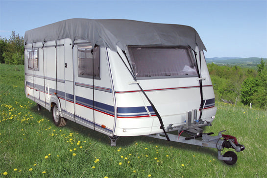 Eurotrail Schutzhülle – wasserfest, atmungsaktiv – für Caravan – 5,0 m × 3,0 m – Grau, Polyester