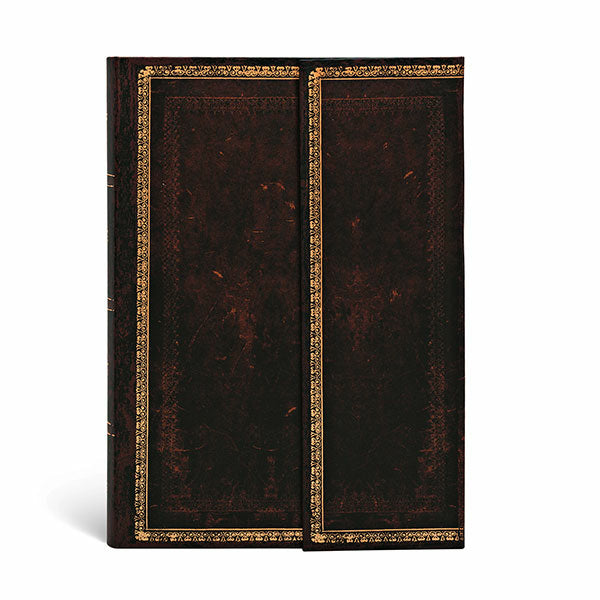 Paperblanks Notizbuch – 95 × 140 mm – 85 g/m² – Hardcover, Fadenheftung, Innentasche – Schwarz, FSC