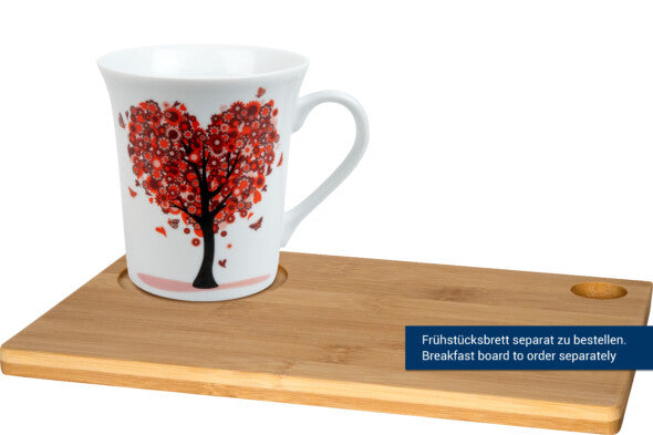 Könitz Porzellan Könitz Becher Love Grows – 410 ml, Ø 9,8 cm, H 10,5 cm, Porzellan, Weiss, spülmaschinenfest