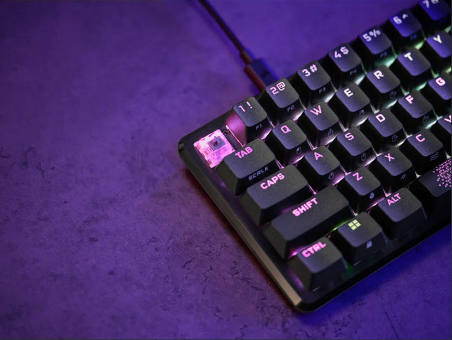 Corsair K65 PRO MINI RGB – Tastatur, 65%, mechanisch (CORSAIR OPX), RGB-Beleuchtung, Schwarz