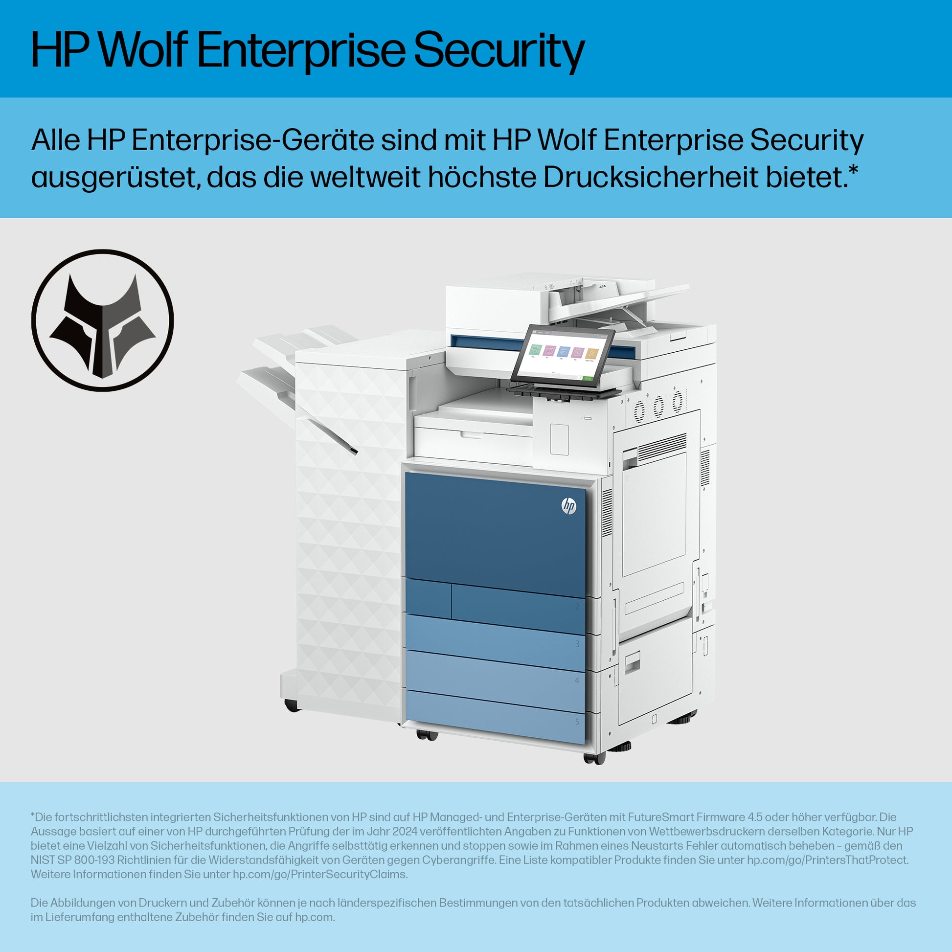 HP Color LJ Enterprise Flow 8801z+ – Farbiges Laser-MFP A3, 4-in-1 – USB/WLAN – Duplex, ADF – 60 S./Min. S/W