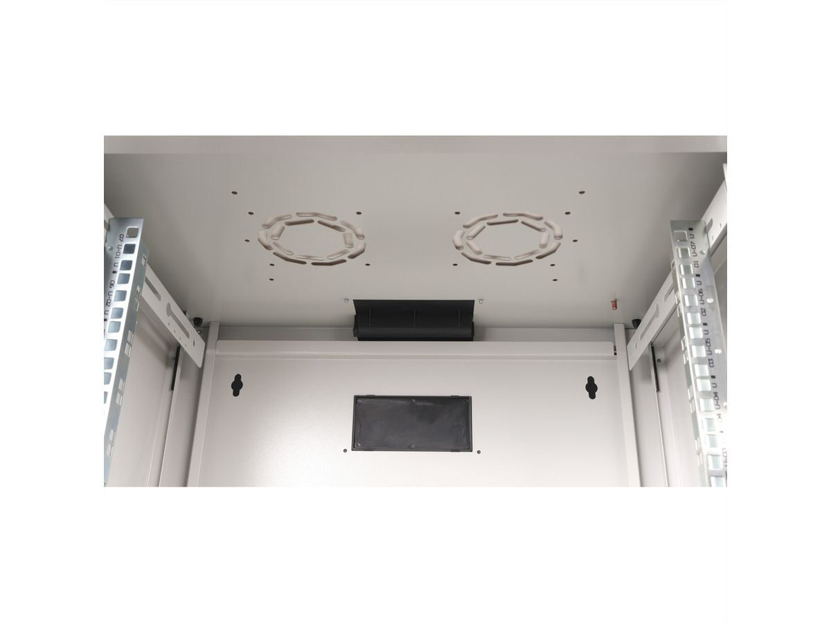 ROLINE Pro – 19" Wandverteiler 7U, IP20, abschliessbar, 600 × 450 × 418 mm, lichtgrau