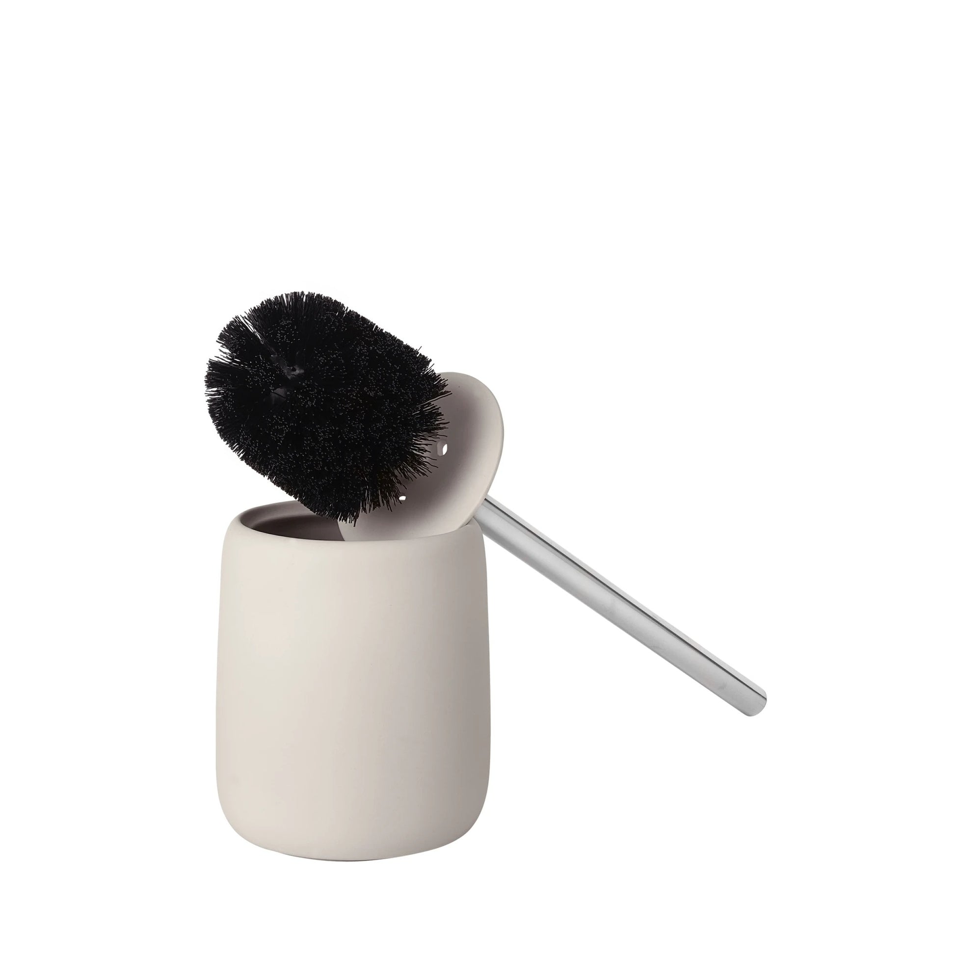 Blomus Sono – WC-Bürstenset – Keramik, beige, mit Deckel, Kopf austauschbar, H 39 cm, Ø 11,4 cm