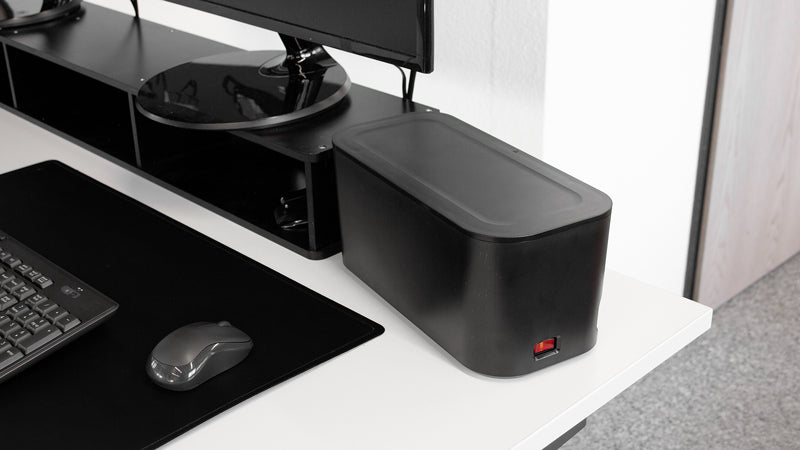 Steffen Steckdosenleiste, 5×T13, mit Schalter, Kabelgehäuse 305×140×140 mm – schwarz