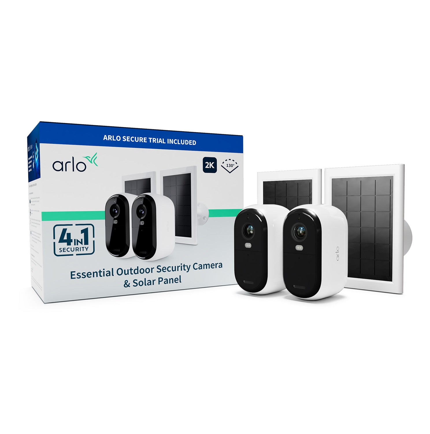 Arlo VMK3250 IP-Kamera – 2K (2688×1520), 4 MP, IR-Reichweite 91 m, IP65, für IFTTT, Weiss, 2er-Pack
