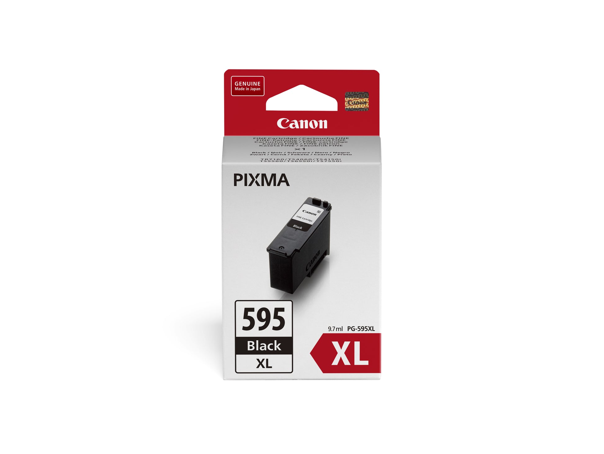Canon PG-595XCL Tintenpatrone (Schwarz, XL), bis zu 300 Seiten, für PIXMA TS6550i/TS4150i/TS7550i