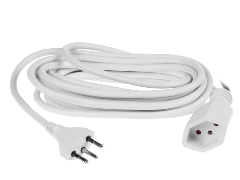 Furber. Verlängerungskabel – T12–T13, 5 m, 3×1 mm², mit Kinderschutz, Weiss