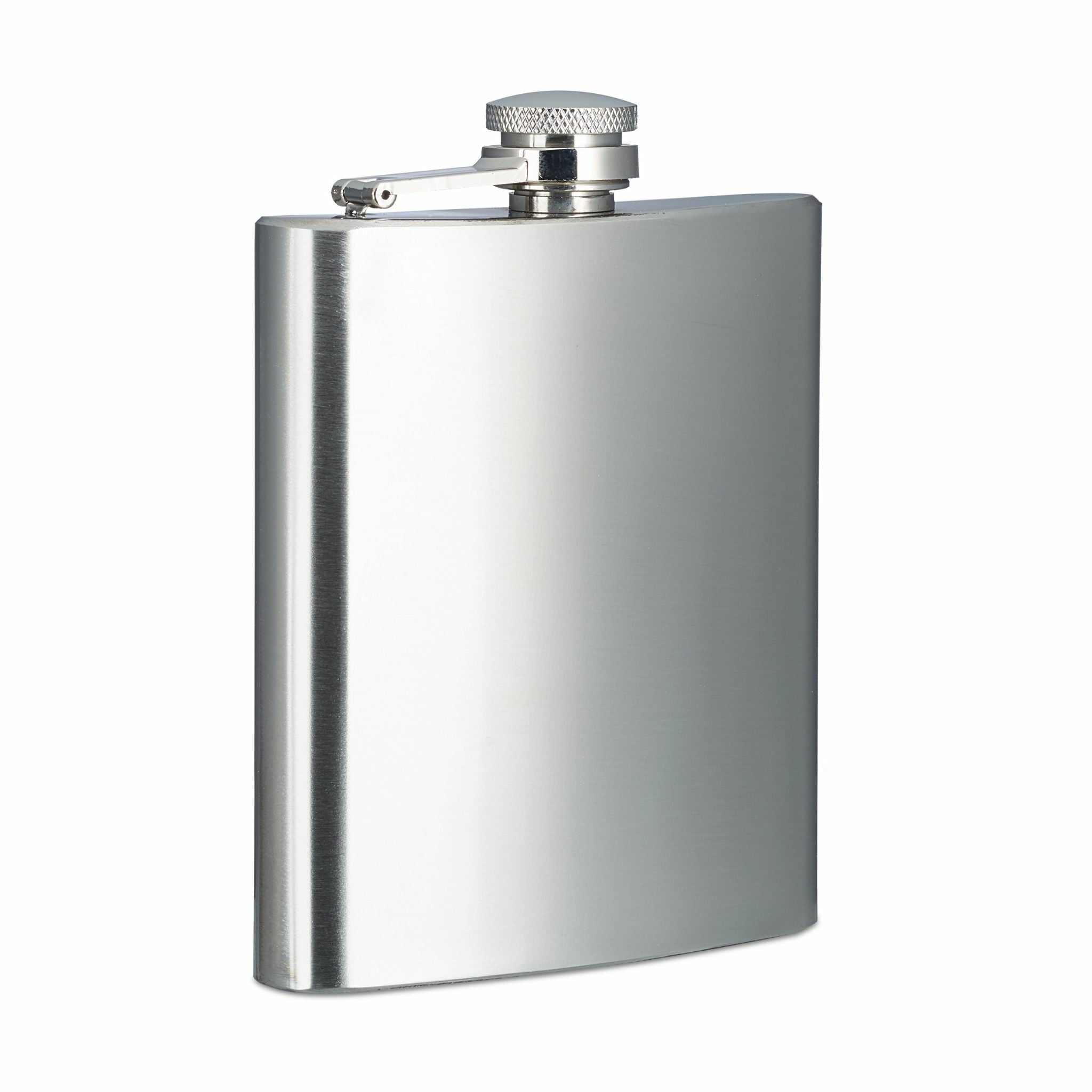 Relaxdays Flachmann – 200 ml, Edelstahl, 12 × 9 × 2 cm