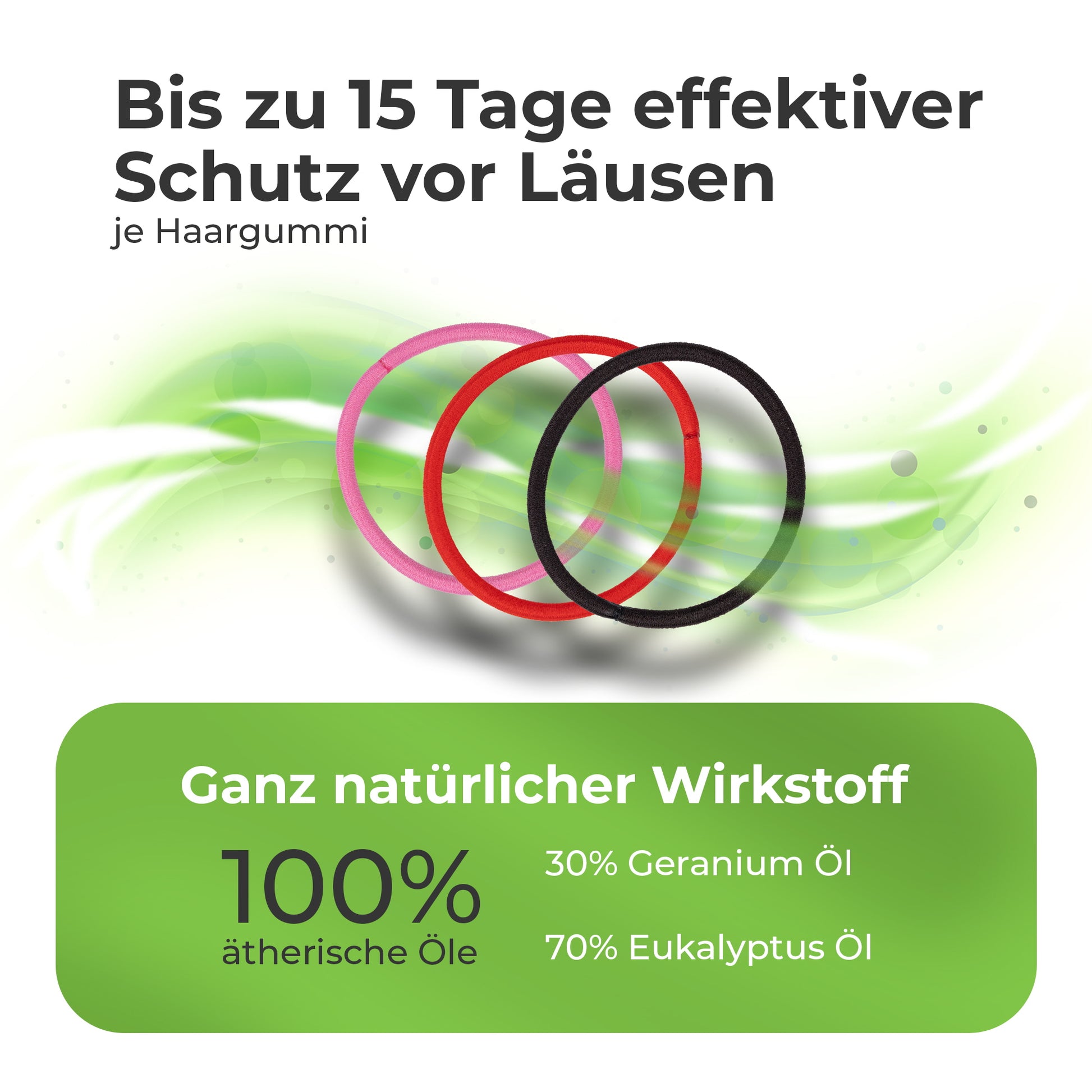 Quick Aid Anti-Läuse Haargummi – 9 × 14 cm – Rot – 4 Stk.