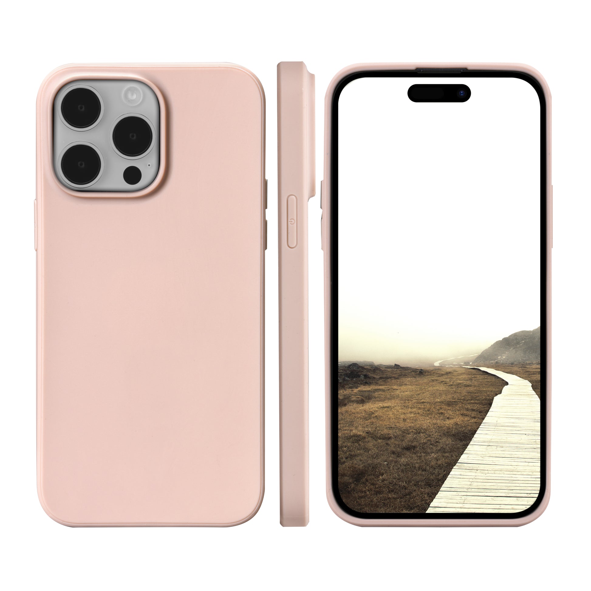 dbramante1928 Greenland Backcover – für Apple iPhone 15 Pro Max, Recycling-Kunststoff, Pink Sand