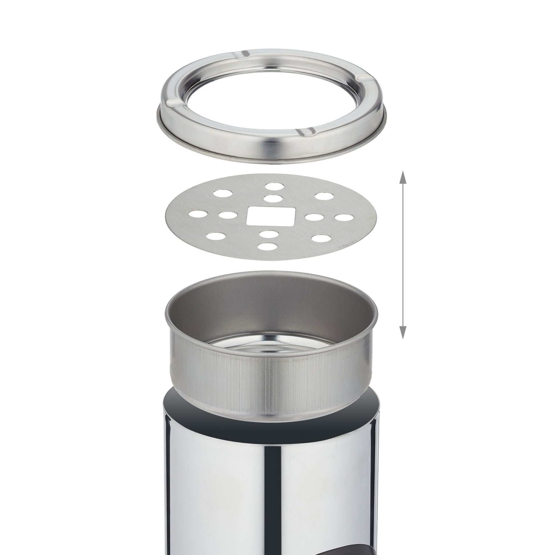 Relaxdays Standascher – Edelstahl, rund – Ø 14,5 × 52,5 cm