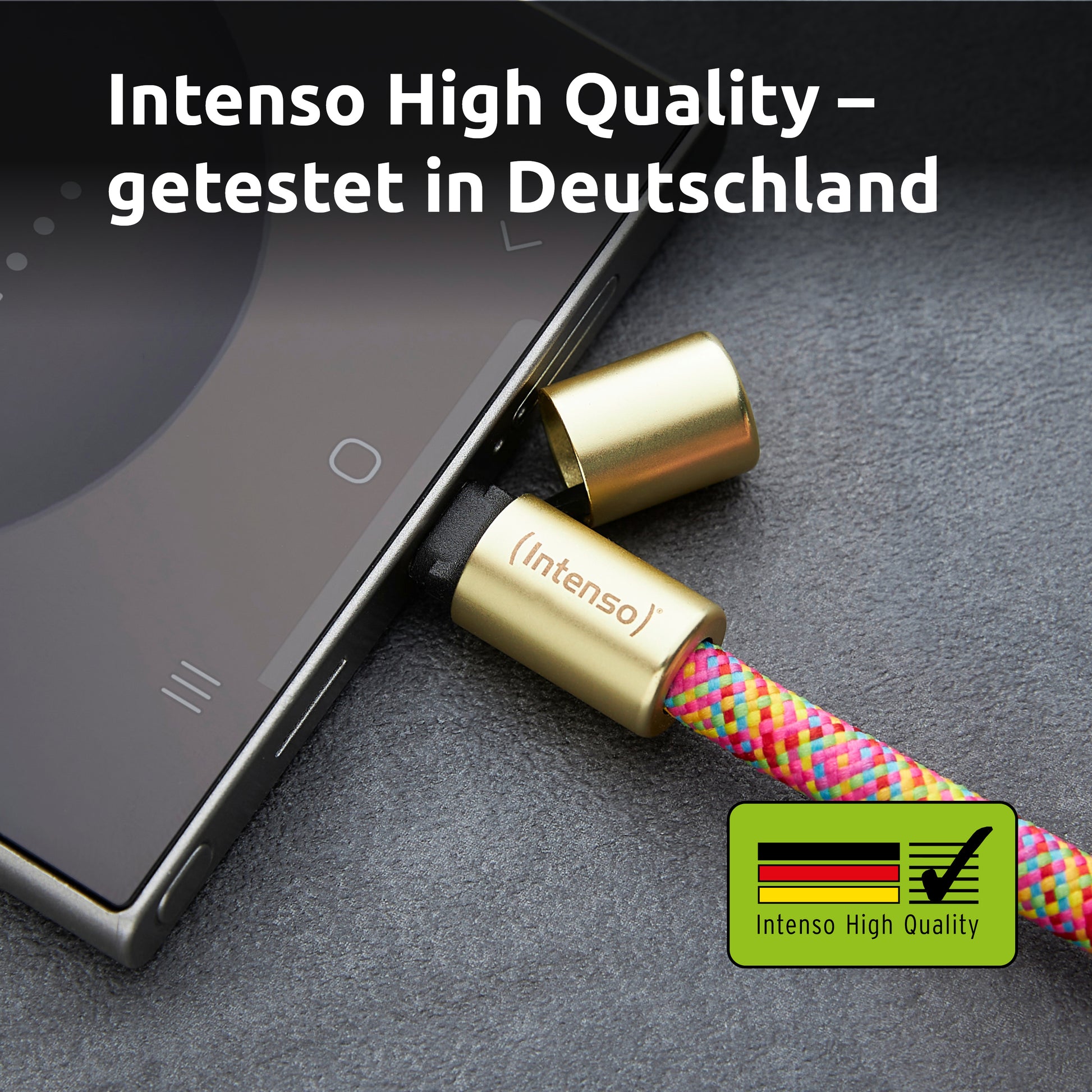 Intenso Kabel – USB-C auf USB-C 1,65 m, PD 60 W, Schlüsselanhänger
