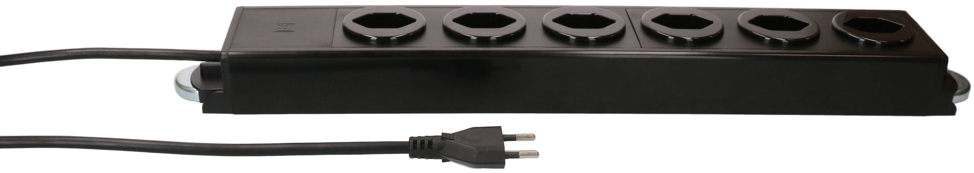 Max Hauri AG Max Hauri POWER-LINE Steckdosenleiste, 6×T13, ohne Schalter, 1,5 m, Überstromschutz, Eingang T12 – schwarz