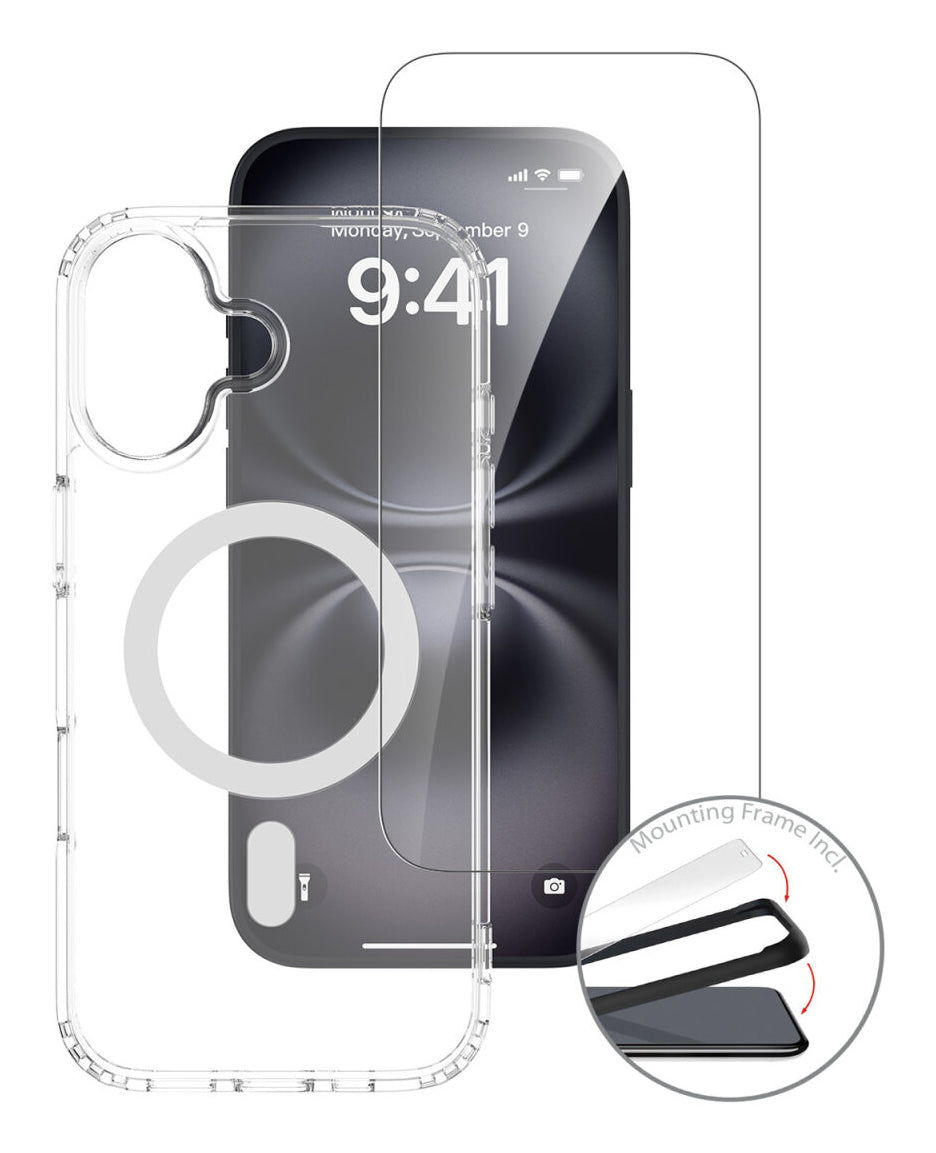 4smarts 3in1 Set – Spezial-Zubehör – MagSafe, kabelloses Laden – für iPhone 17 – 3er Pack – Transparent/Weiss