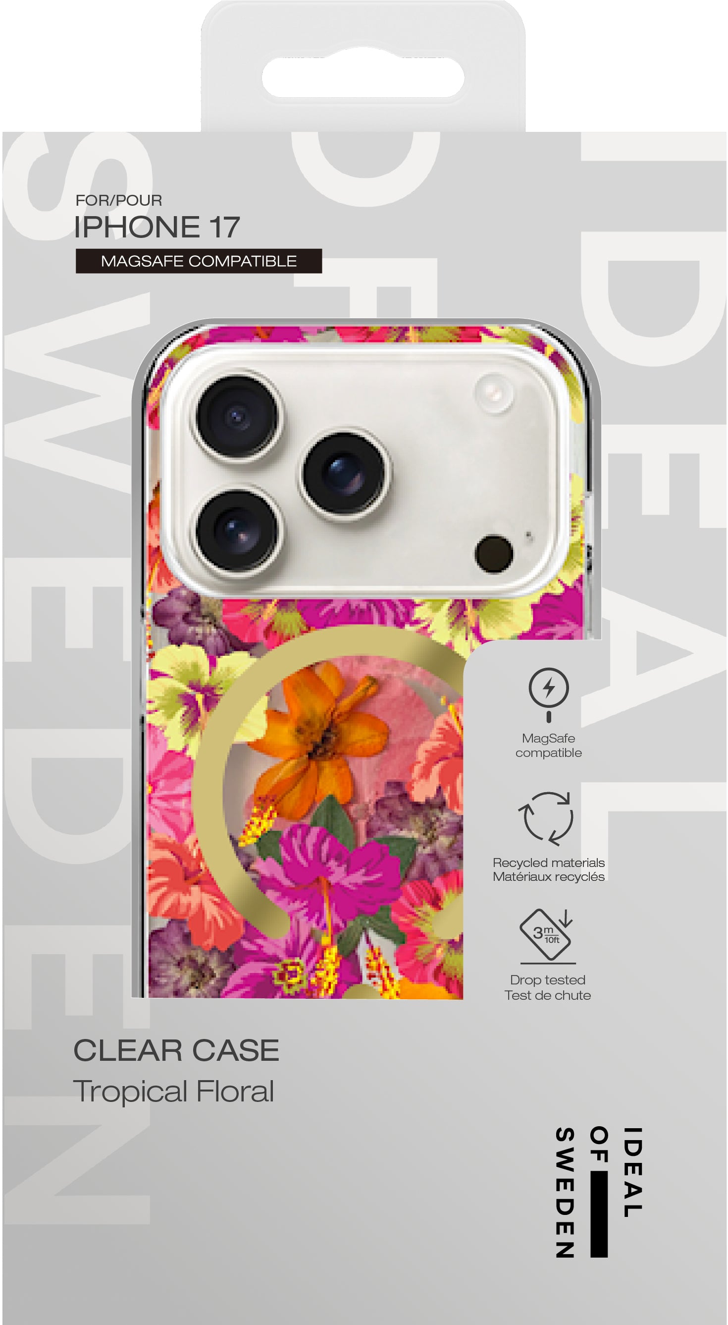 iDeal of Sweden Clear Case – Backcover – für Apple iPhone 17 – MagSafe, TPU, Transparent, Tropical Floral