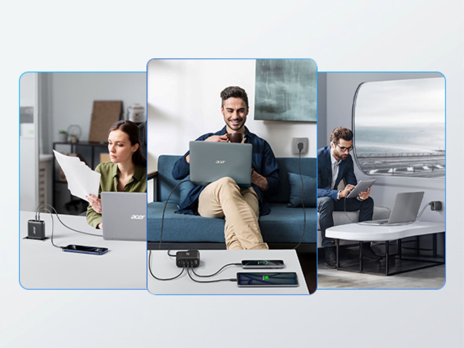 Acer ZL.ADTCC.00L USB-Desktop-Ladegerät 100 W – USB-C×3, USB-A×1 – PD 3.0, PPS, GaN