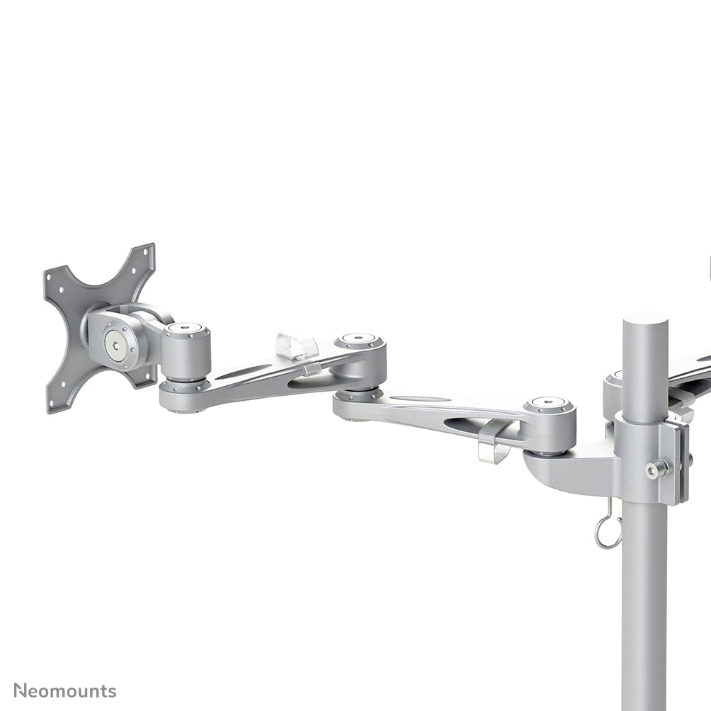Neomounts Monitorarm, Dual, Tischdurchführung – bis 27", VESA 75 × 75/100 × 100 mm, 6 kg, Silber