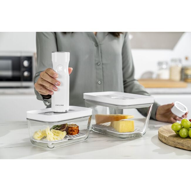 ZWILLING Vakuumierer-Ablage – 12 × 19 × 2,7 cm, 2 Stk., Kunststoff, Weiss, für Vakuumierer