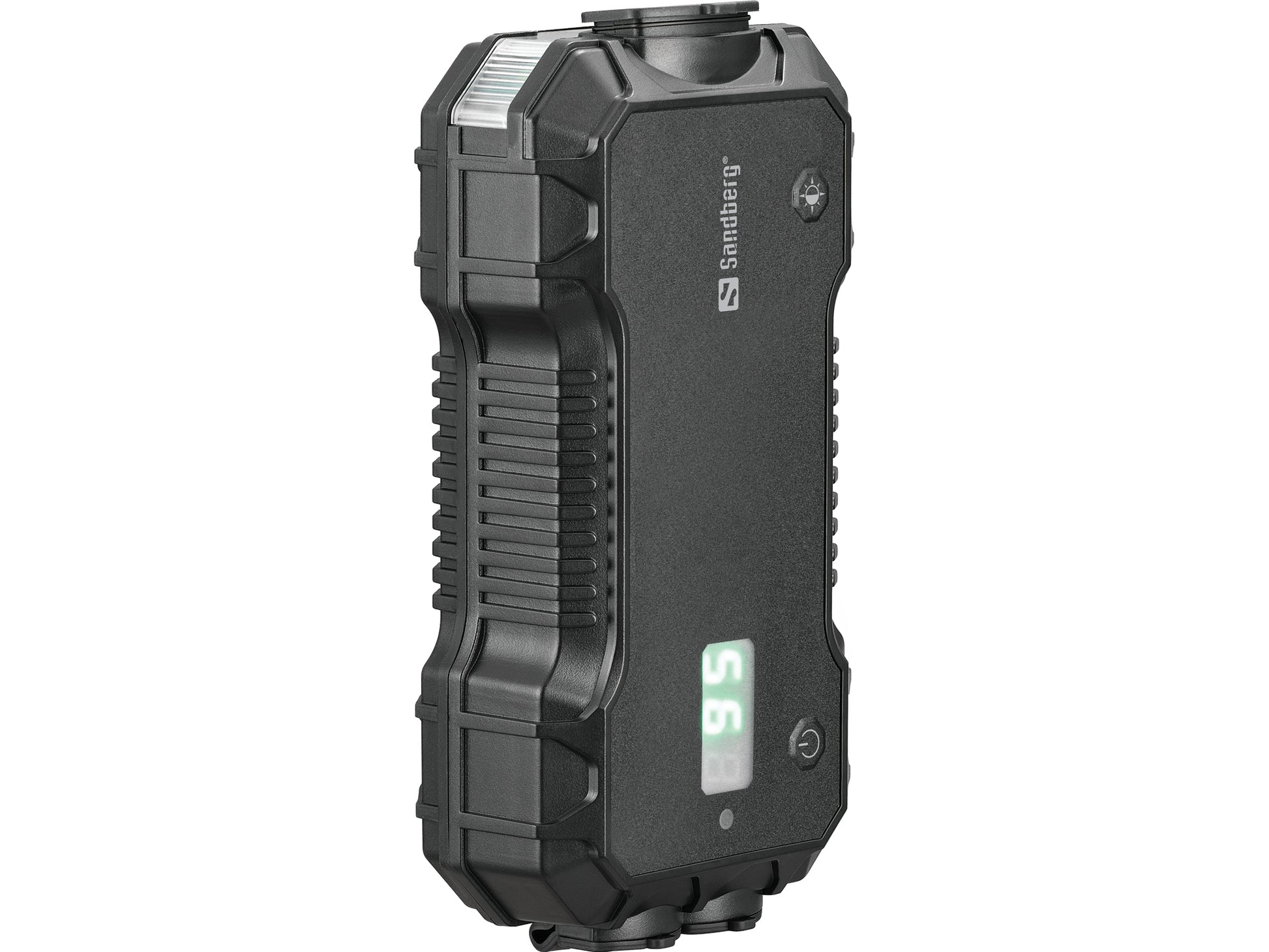 Sandberg Starthilfe-Powerbank – 10'000 mAh, PD 18 W, 1× USB-C, 1× USB-A, IP65, Schwarz, für Starthilfe