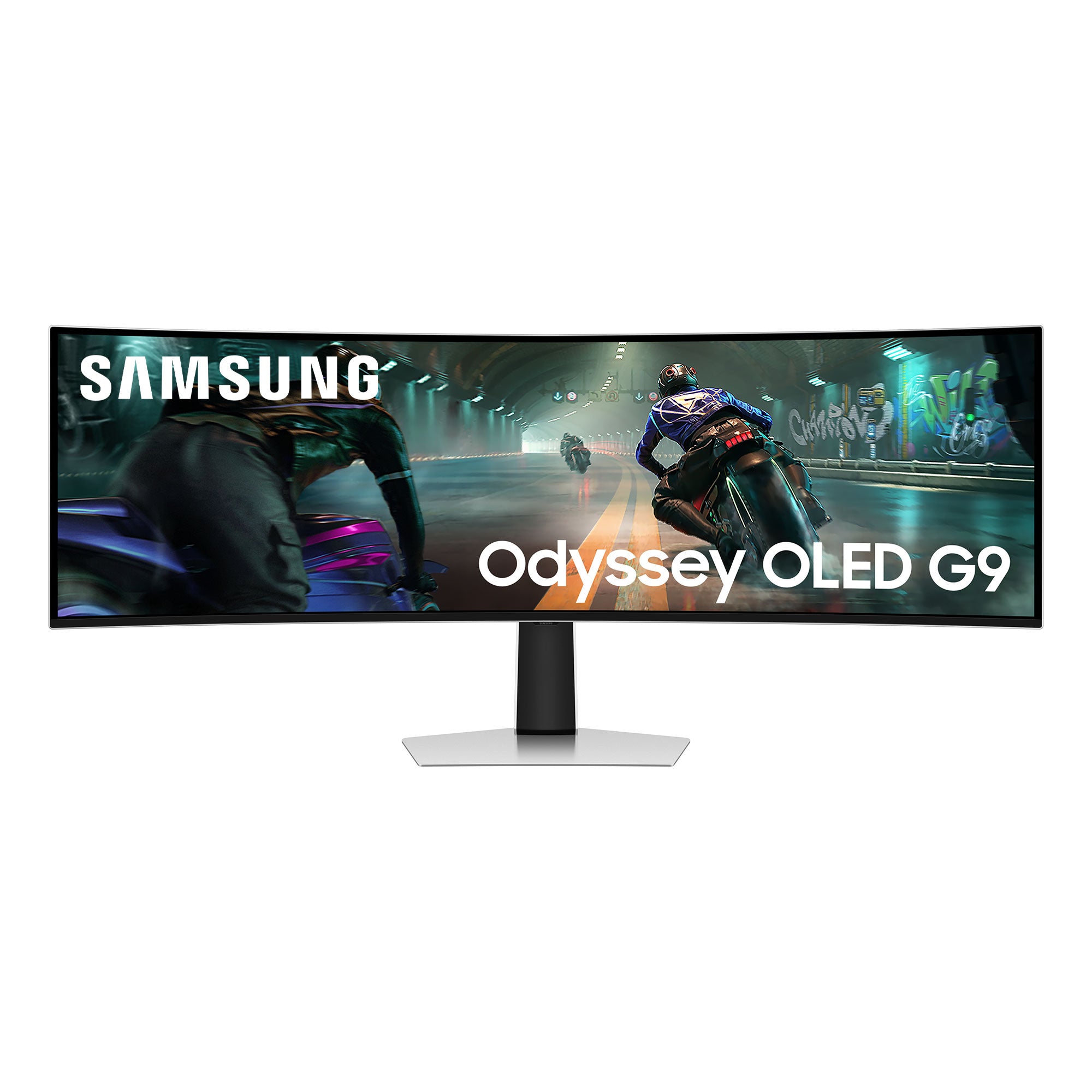 Samsung S49DG910SU – Monitor, 49", OLED, 144 Hz, 250 cd/m², Gebogen, USB-C, VESA 100 × 100, Silber