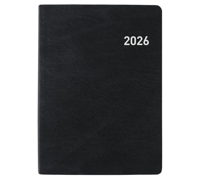 Biella Technikus Agenda – 1 Tag pro Seite, gebunden, 10,1 × 14,2 cm, 2026, 1-Stunden-Takt, schwarz, FSC