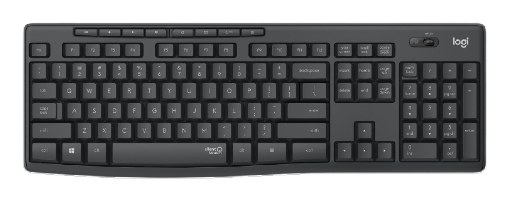 Logitech MK295 – Tastatur, kabellos, CH-Layout (DE-CH), Grau