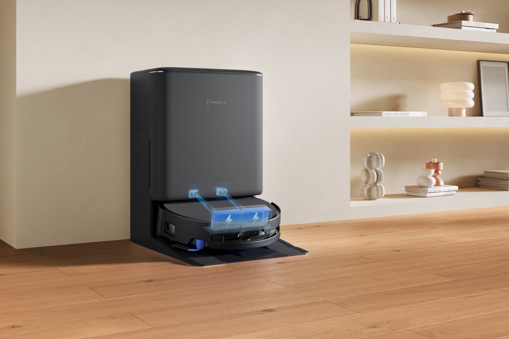 Ecovacs Deebot T90 PRO OMNI Saugroboter mit Absaugstation und Wischfunktion – 30000 Pa, 350 min, Höhe 98 mm
