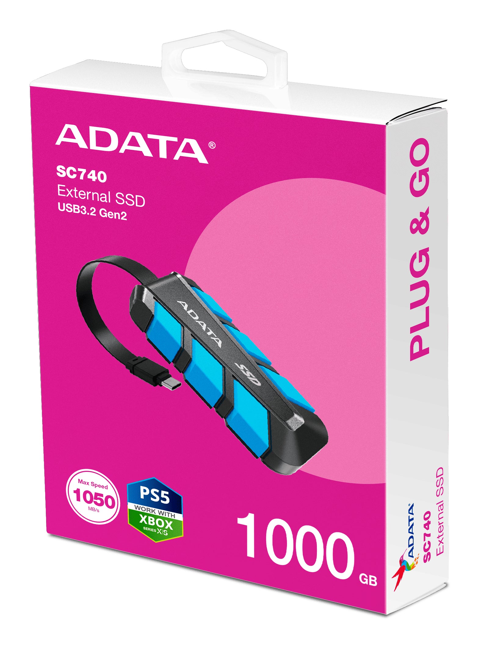 ADATA Flash SDC740 Speichergerät – 1 TB, USB Typ-C (USB 3.2 Gen 2)