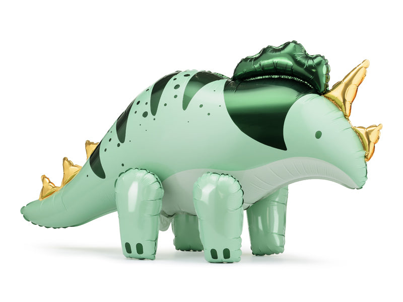 PartyDeco Folienballon Triceratops – Grün – 93 × 49 cm – Folie – 1 Stk