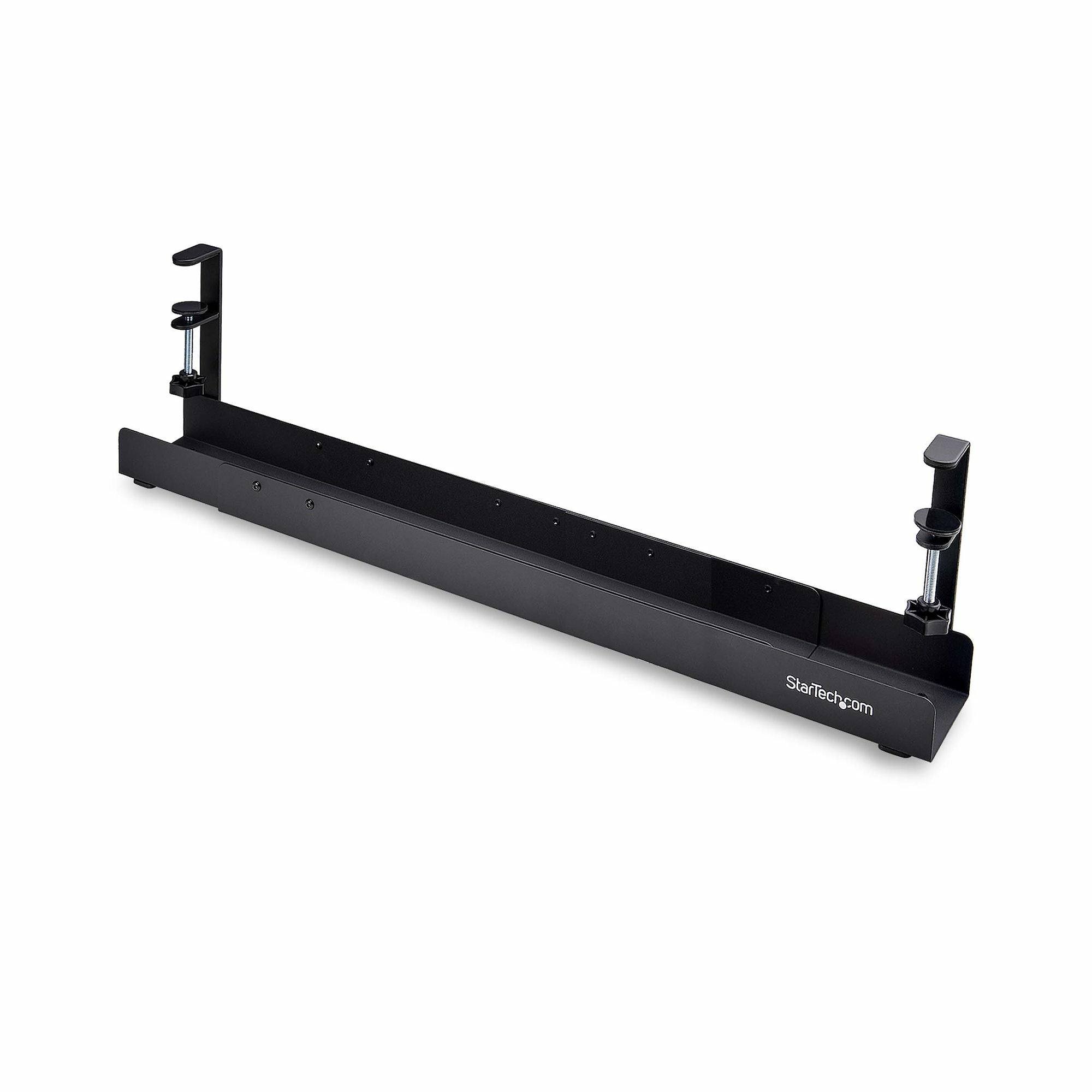 StarTech.com Untertisch-Kabelwanne – 105 × 80 × 207 mm – Stahl – Schwarz, ohne Bohren, 5 kg Traglast