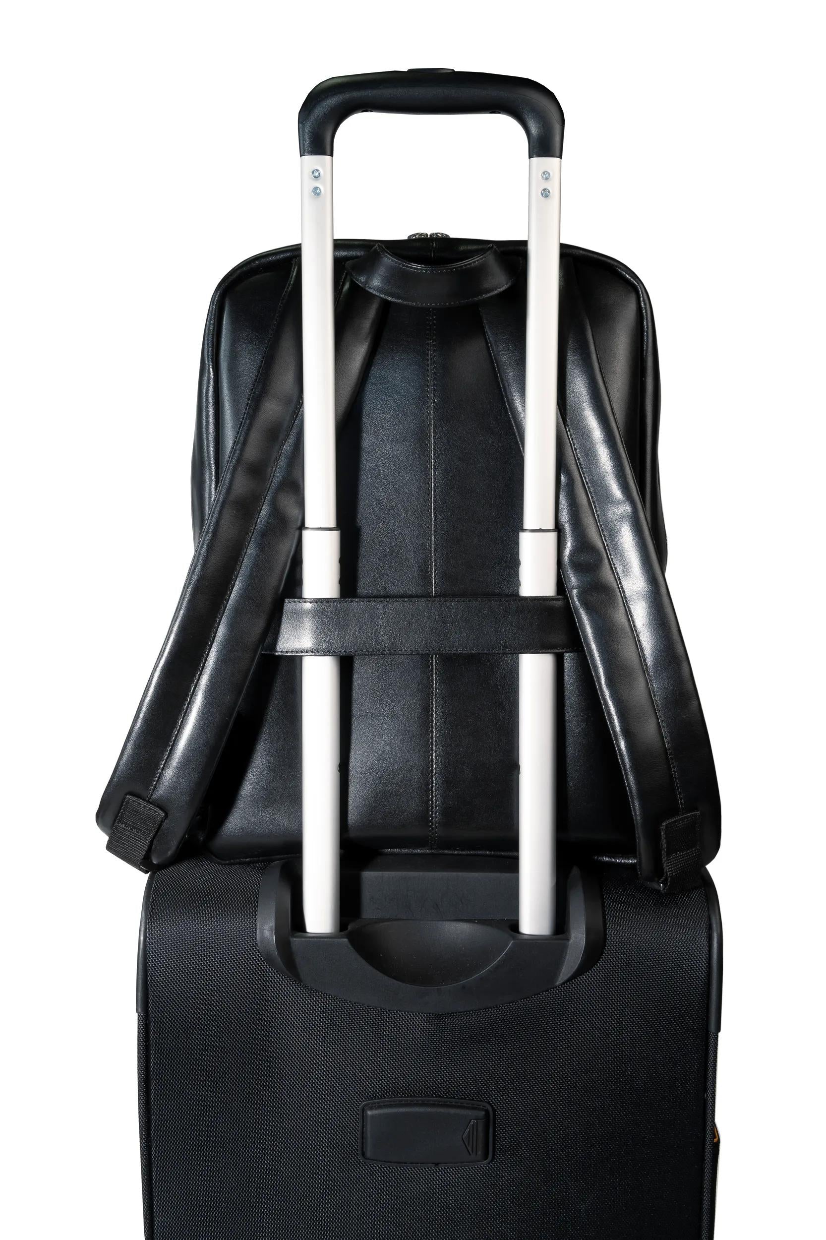 Exacompta Notebook-Rucksack bis 15,6" – Leder, wasserabweisend – Schwarz