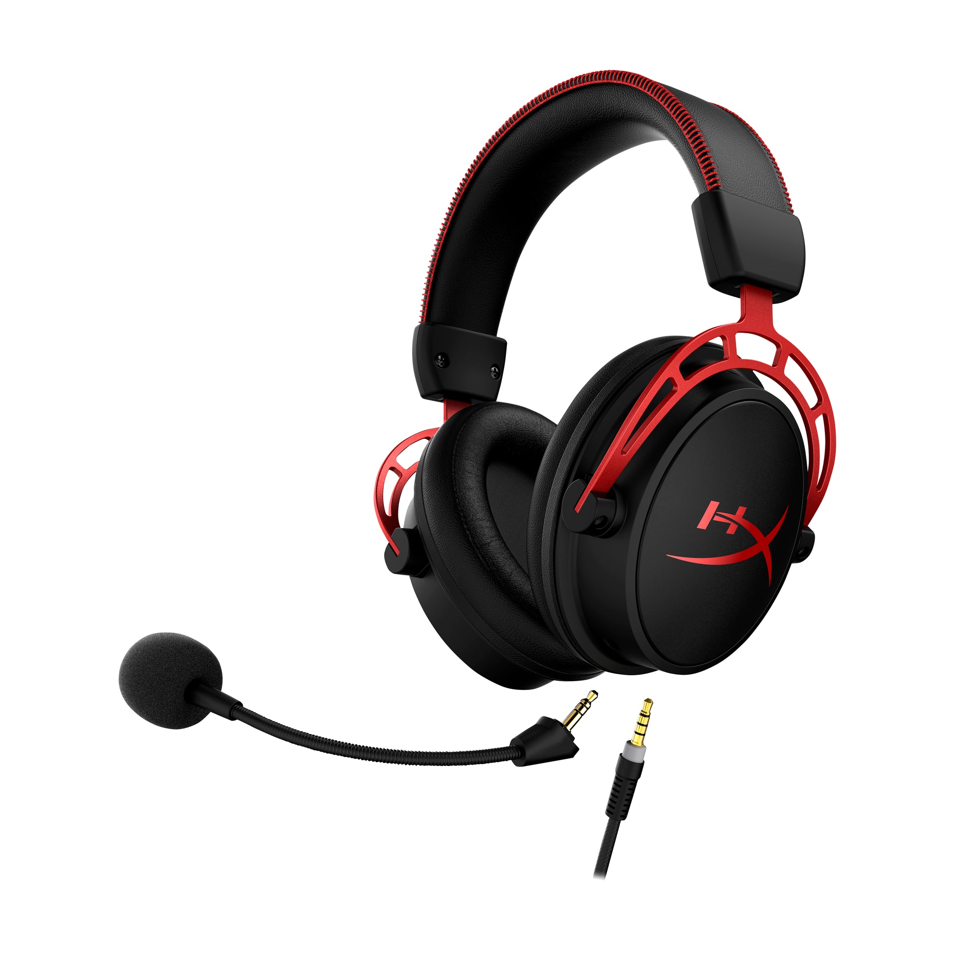 HyperX Cloud Alpha Gaming-Headset – Over-Ear, Kabelgebunden, 3,5 mm Klinke, für PC, PS5, PS4 und mehr, Schwarz/Rot