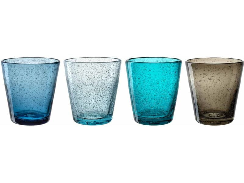 LEONARDO Trinkglas – 0,33 l, Kalk-Natron-Glas, Mehrfarbig, Spülmaschinengeeignet, 4 Stück