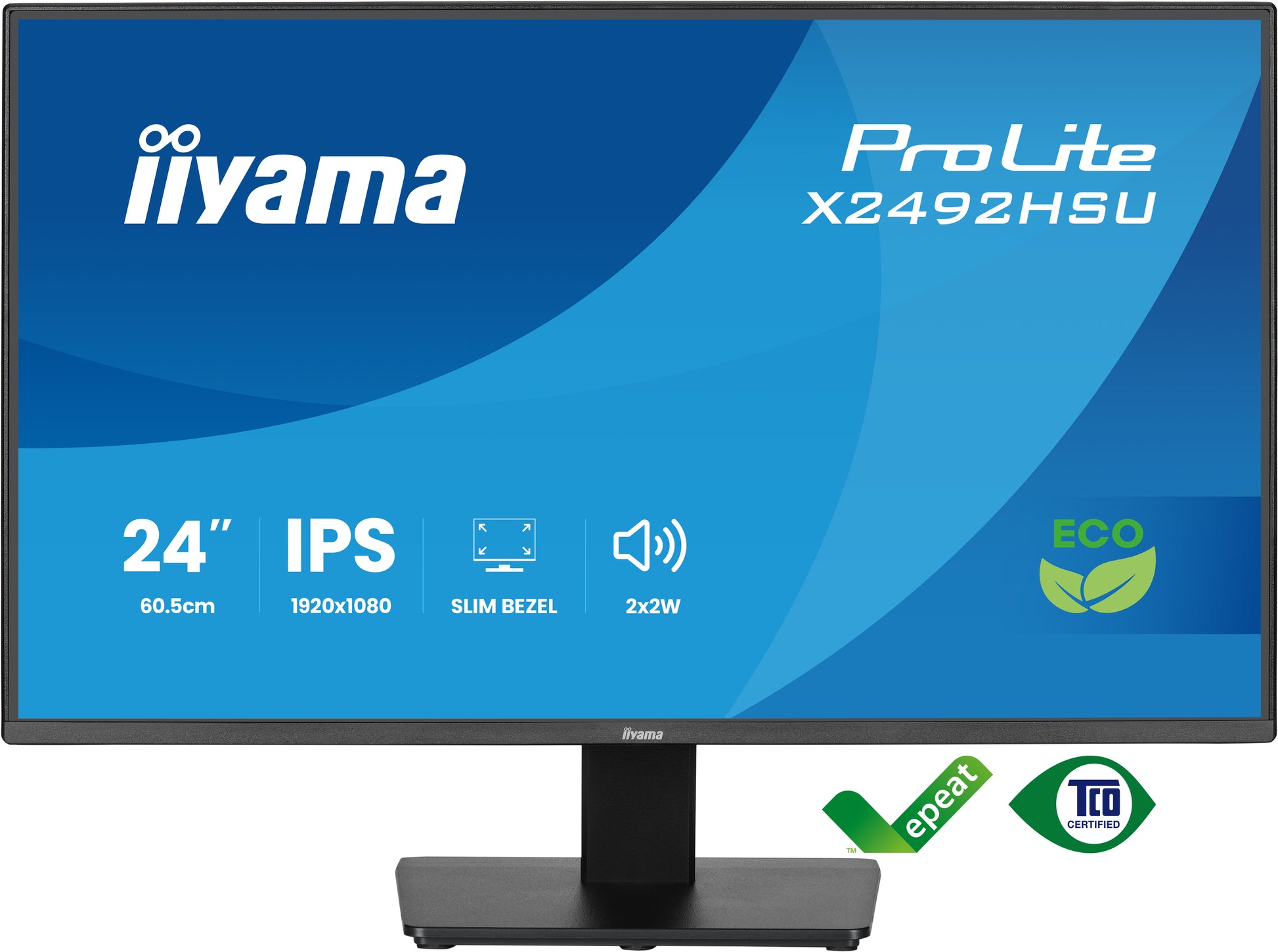 iiyama ProLite X2492HSU-B1 – Monitor, 24", 1920 × 1080 (Full HD), IPS, 120 Hz, 300 cd/m²