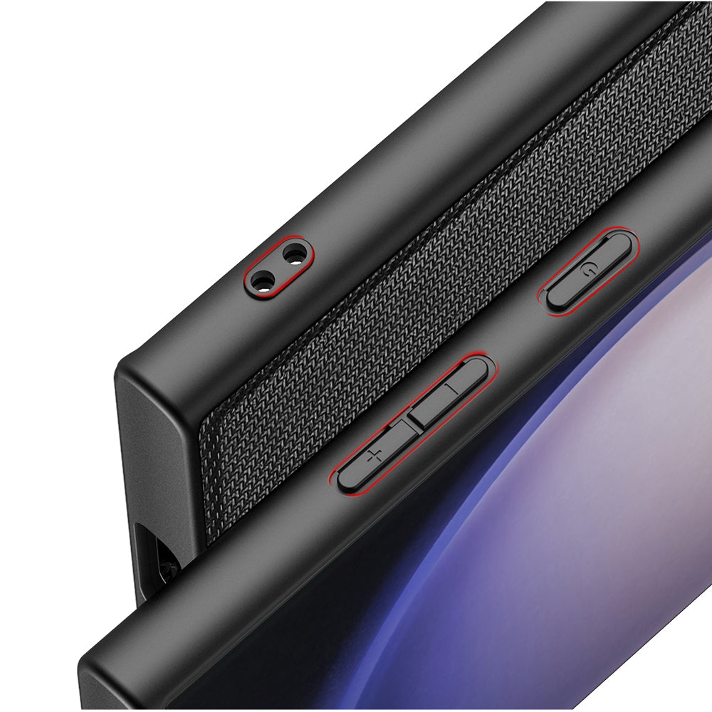 nevox StyleShell NYLO Backcover – für Samsung Galaxy S25 Ultra, Nylon+PC+TPU, schwarz, Karbonfaser