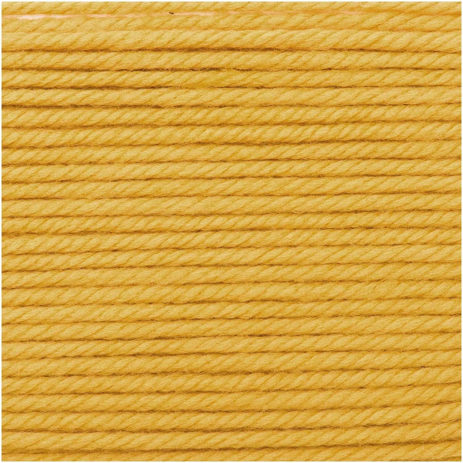 Rico Design Essentials Mega Wool Chunky Wolle Senfgelb – 100 g, 115 m, Nadel 6 mm, 55% Schurwolle/45% Polyacryl