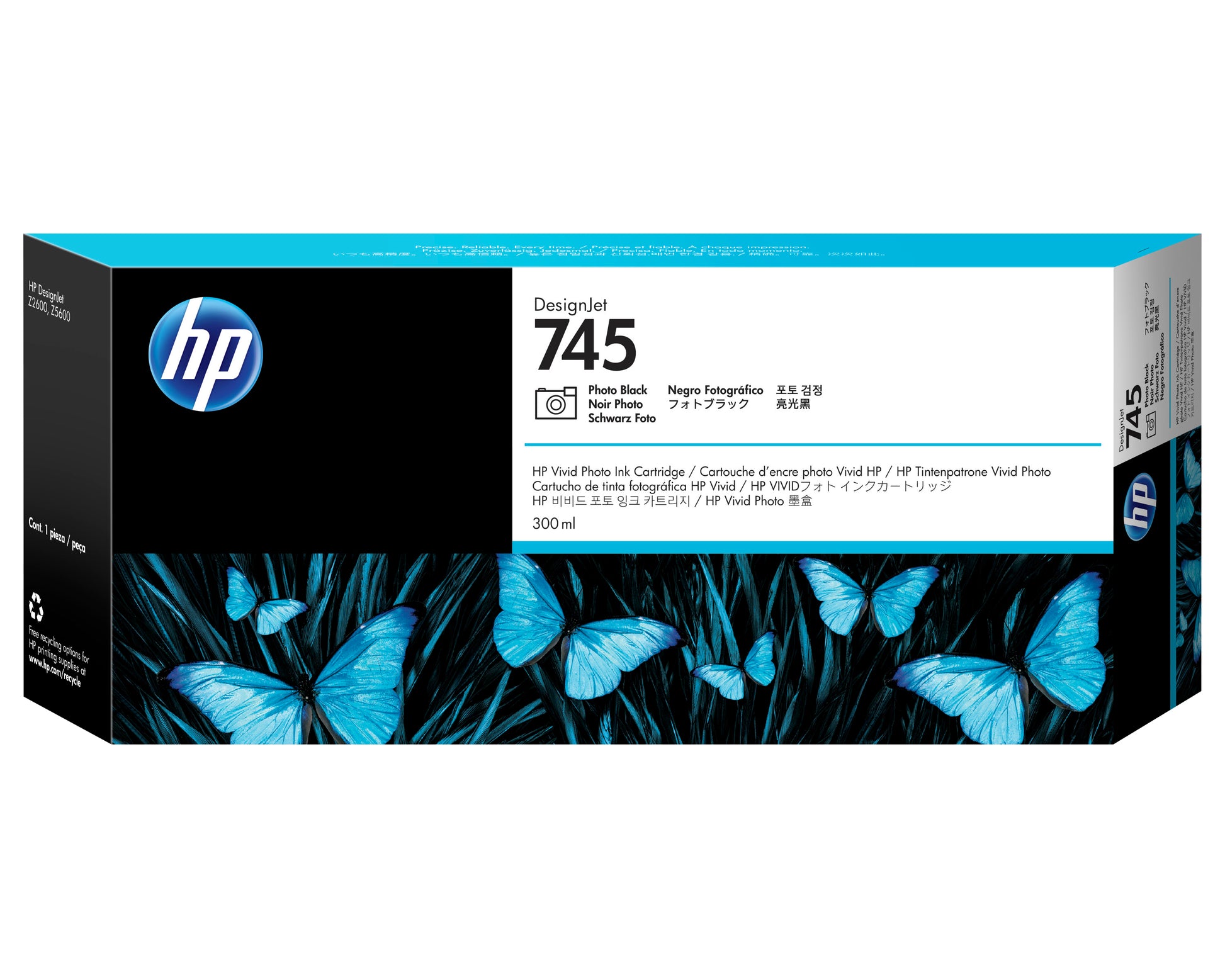 HP Tintenpatrone 745XL, Schwarz, 300 ml – für Tintenstrahldrucker/Multifunktionsgeräte