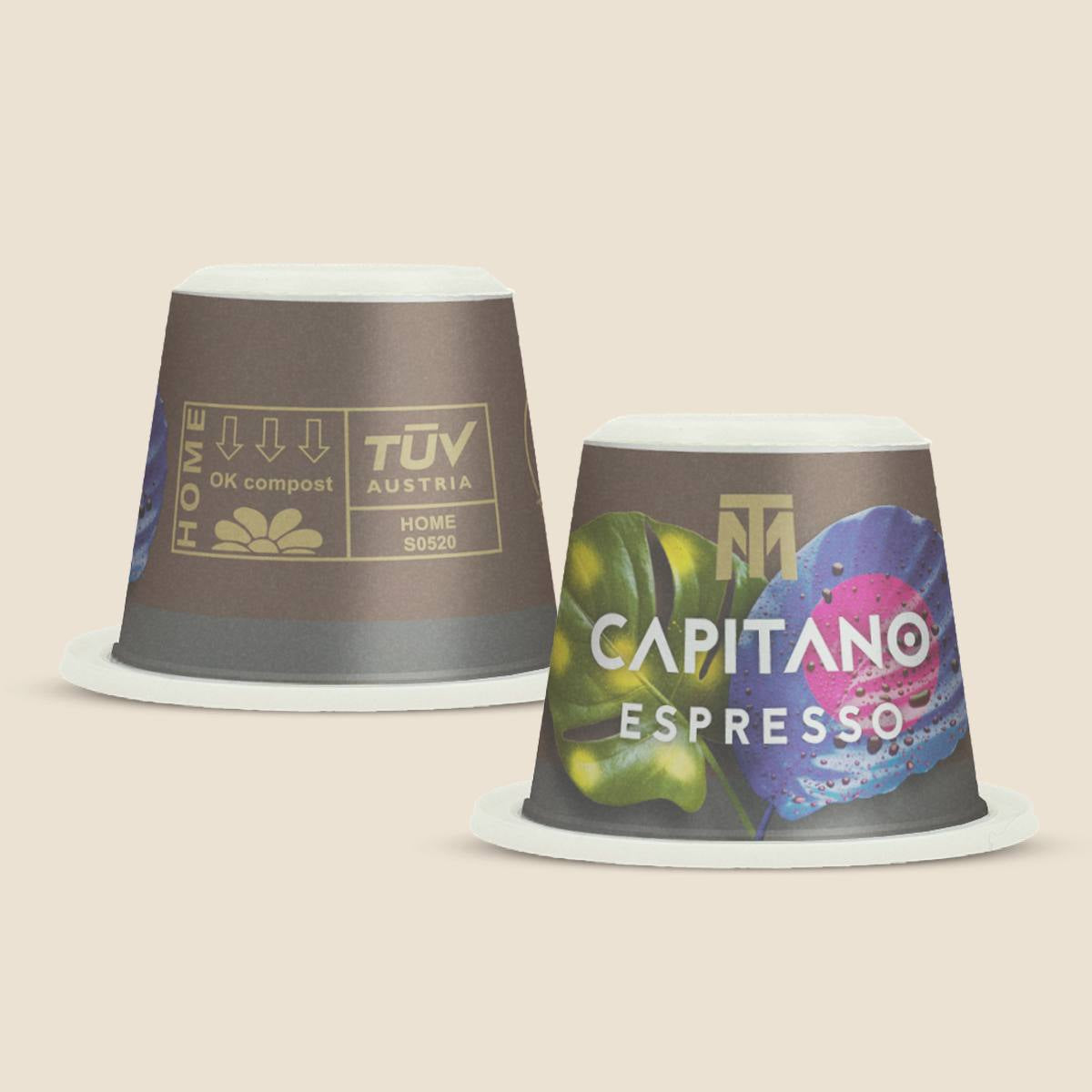 Tropical Mountains Kaffeekapseln Capitano Espresso – für Nespresso – Intensität 9/12 – 100 Kapseln