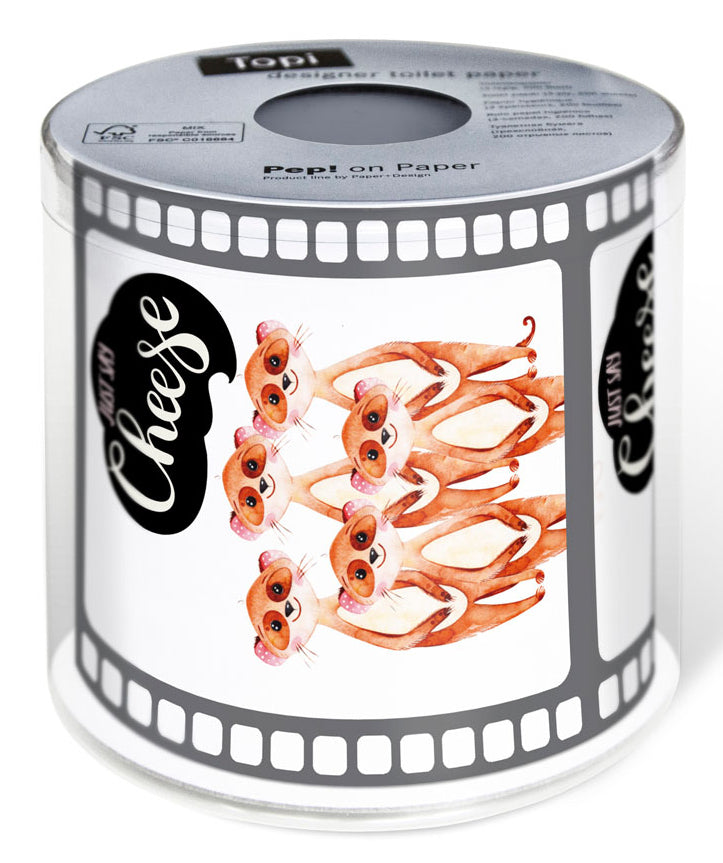 Paper + Design Motiv-Toilettenpapier – 3-lagig, Motiv Say Cheese, 200 Blatt/Rolle – 1 Rolle