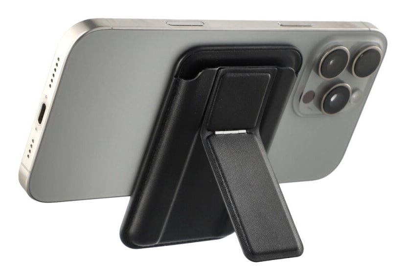 4smarts Magnet Wallet mit Kickstand – Kartenhalter/Wallet – magnetische Befestigung, RFID-Leseschutz – Schwarz