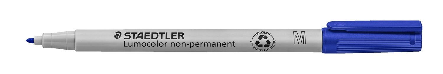 Staedtler Lumocolor 315 OHP-Marker – Rundspitze 1 mm, Blau, 10 Stk., Nachfüllbar – Für Viele Oberflächen