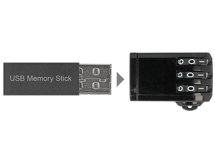 Navilock Gepäckkombinationsschloss – USB, Zahlenschloss – für alle Marken – Schwarz, Plastik