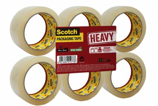 Scotch Verpackungsklebeband, PP, transparent, extra stark – 50 mm × 66 m – 6 Rollen