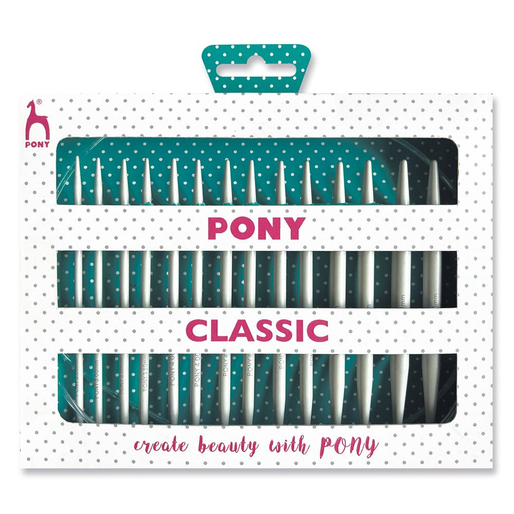 Pony 48426 Häkelnadel-Set – 3–7 mm, 14 Stk., Aluminium